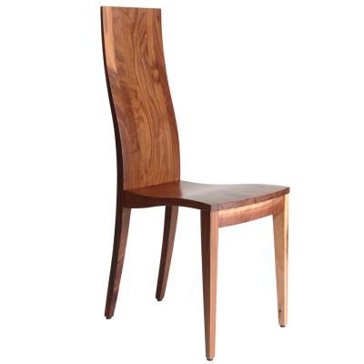 Thöni Stuhl Eleganz Modell 2001 Nussbaum lackiert / Holzsitz Dim. H 106 T 43 B 41,5