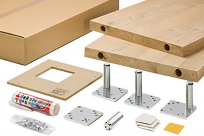 Gmeiner Wangenfussgarnituren Fussdimension 750 x 600 x 51mm Eiche europ. design (1/Pal.)