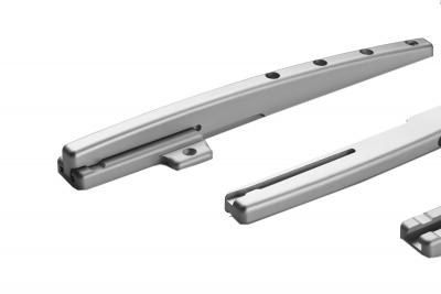 Gmeiner Tischverlängerungsbeschläge Aluminium eloxiert und leicht gebürstet 2 Stk Lastarme/2 Stk Montagepl