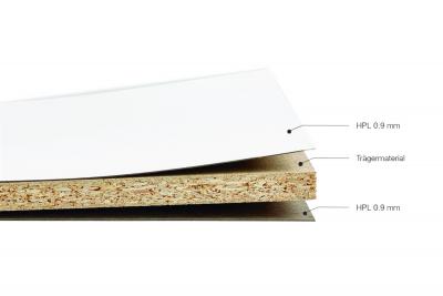 Argoplax weiss 18,8mm Spanplatte beidseitig belegt 306 Schneeweiss AM
