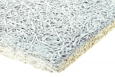 Heradesign Fine gerade Kante magnesitgebundene Holzwoll-Akustikplatte weiss RAL 9010 (35/Pal.)