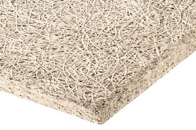 Heradesign Superfine gerade Kante magnesitgebundene Holzwoll-Akustikplatte naturhell ähnlich RAL 1015 (35/Pal.)