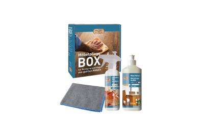 PROFF Pflegebox für geölte Möbel Fleckenentferner / Refresher / Eco-Tuch Natur
