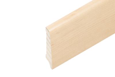 Oeko-Holzsockelleiste 60/14/8mm lackiert konisch, Echtholzfurnier ummantelt Ahorn