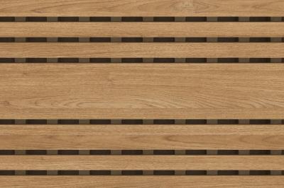 Akustikpaneele Slimline Trend Kollektion Stripes, Träger MDF B2 braun Europäische Eiche Paket a 2,138 m2 (4 Stk/Pak.) (32/Pal.)