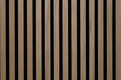 Küng Akustikpaneele Salus Collection Eiche natur furniert roh geschliffen MDF schwarz, Filz schwarz