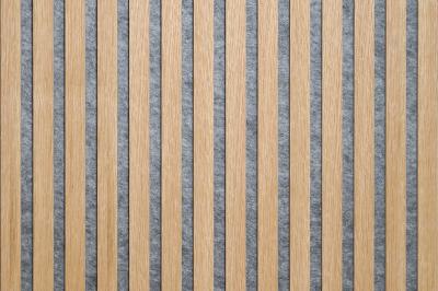 Küng Akustikpaneele Salus Collection Eiche natur furniert roh geschliffen MDF natur, Filz grau