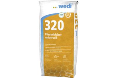 Wedi 320 Fliessenkleber universell zum vollflächigen verkleben von Subliner dry Sack à 25kg (42/Pal.)