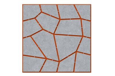 Whisperwool Akustik Rahmenelement GRID gecuttet / Akzentschicht gefärbt zweischichtig auf Rahmen