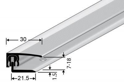 FCS-Clip Abschlussprofil 7-18mm zum Aufstecken ohne Schrauben Sand eloxiert 270cm