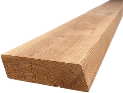 ThermoWood Fichte Fassade Rhomboid 15° 4-seitig gehobelt, 1 Längskante rund