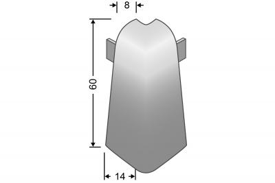 Aussenecken 14/8mm für Oeko-Sockelleiste 10 Stk/Paket Ahorn / Esche
