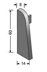 Enden 14/8mm für Oeko-Sockelleiste 10 Stk/Paket Ahorn / Esche rechts